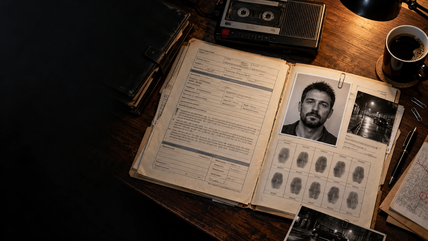 Reports and identity details in an open case file